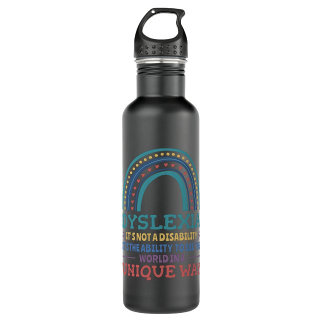 Dyslexia Awareness Dyslexic 710 Ml Water Bottle (Front)
