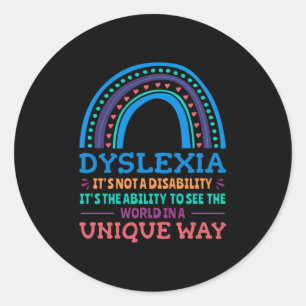 Dyslexia Awareness Dyslexic Classic Round Sticker