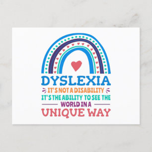 Dyslexia Awareness Dyslexic Postcard