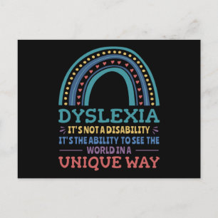 Dyslexia Awareness Dyslexic Postcard