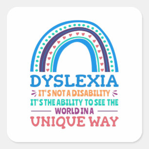 Dyslexia Awareness Dyslexic Square Sticker