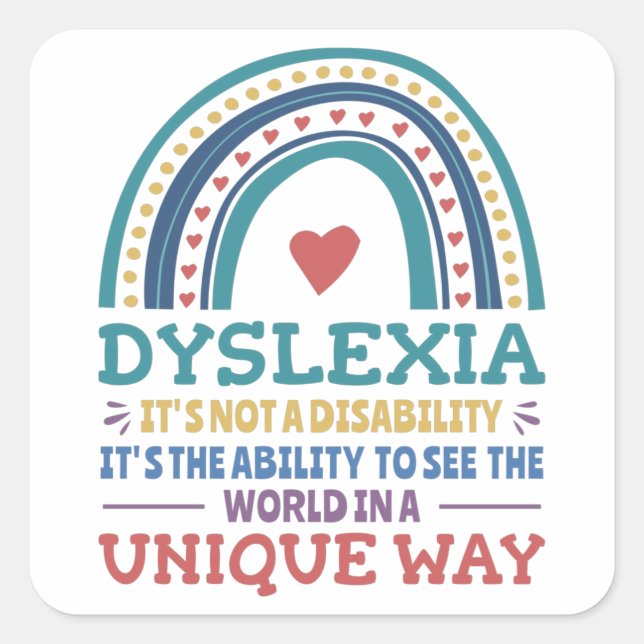 Dyslexia Awareness Dyslexic Square Sticker (Front)