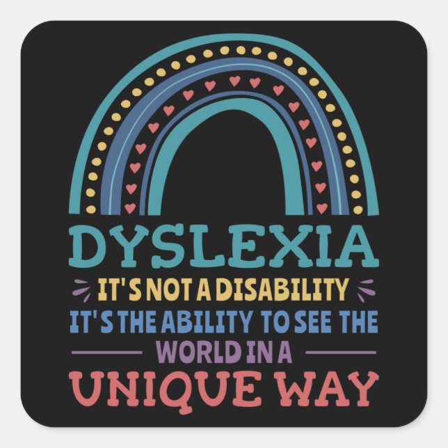 Dyslexia Awareness Dyslexic Square Sticker (Front)