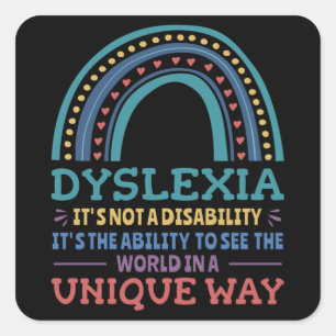 Dyslexia Awareness Dyslexic Square Sticker