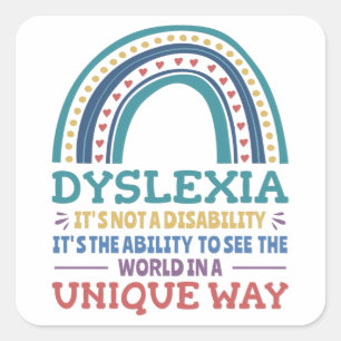 Dyslexia Awareness Dyslexic Square Sticker