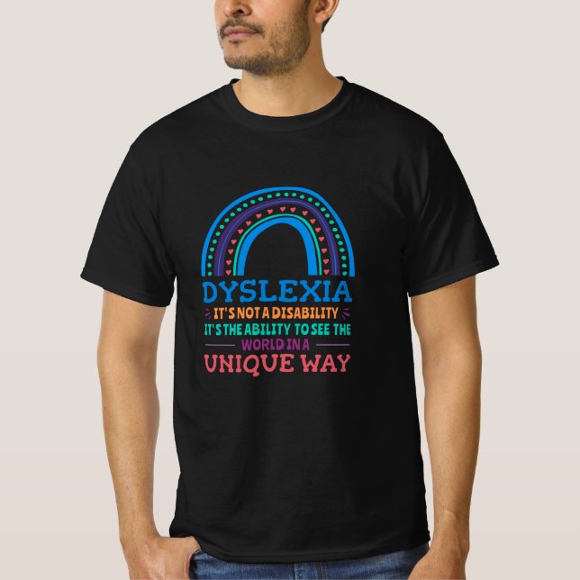 Dyslexia Awareness Dyslexic T-Shirt (Front)