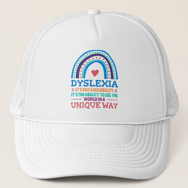 Dyslexia Awareness Dyslexic Trucker Hat (Front)