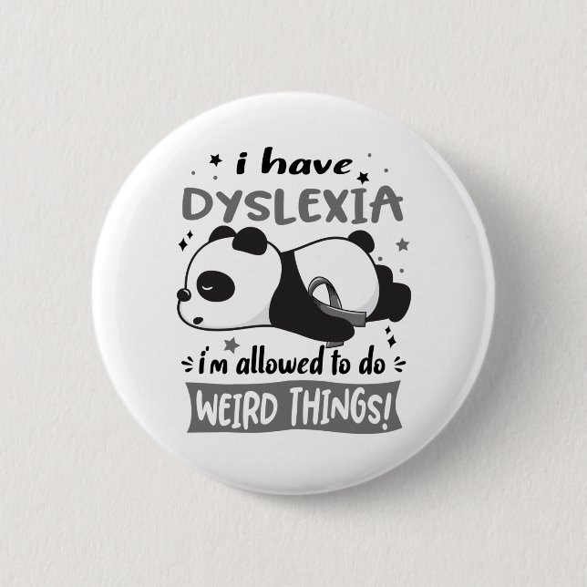 Dyslexia Awareness Month Ribbon Gifts 6 Cm Round Badge (Front)