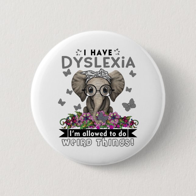 Dyslexia Awareness Month Ribbon Gifts 6 Cm Round Badge (Front)