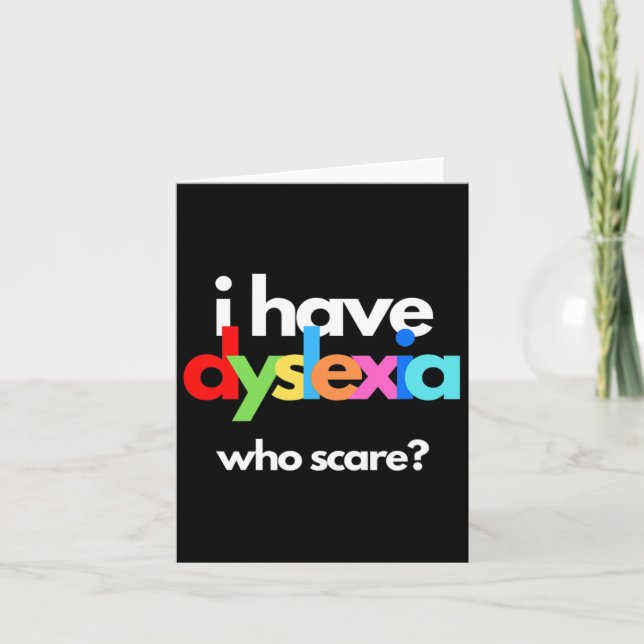 Dyslexia Awareness Month Week Dyslexic Therapy  Card (Front)