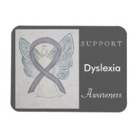 Dyslexia Awareness Ribbon Angel Custom Magnet