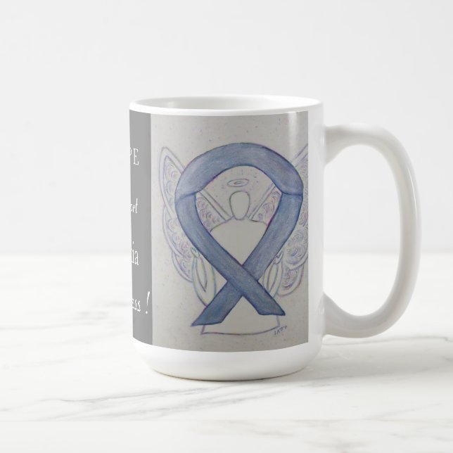 Dyslexia Awareness Ribbon Angel Custom Mug (Right)