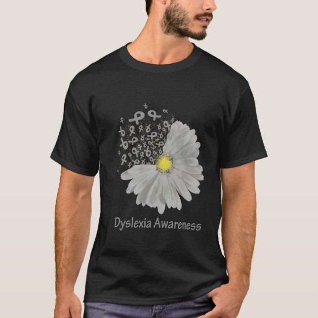 Dyslexia Awareness Ribbon Grey Ribbon Hope T-Shirt (Front)