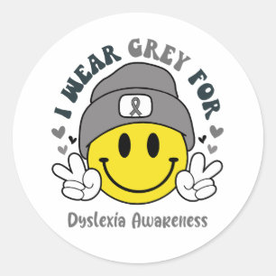 Dyslexia Awareness Ribbon Support Gifts Classic Round Sticker