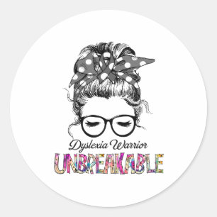 Dyslexia Awareness Ribbon Support Gifts Classic Round Sticker