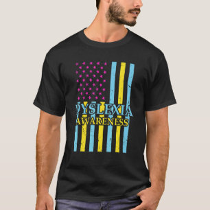 Dyslexia Awareness Teacher Therapist USA Flag Cool T-Shirt