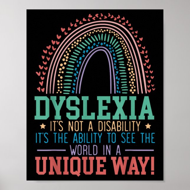 Dyslexia Its Not A Disability Dyslexia Awareness D Poster (Front)