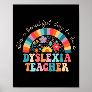 Dyslexia Teacher Retro Dyslexia Sped Therapist Rai Poster