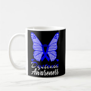 Dystonia Awareness Butterfly Blue Ribbon Support  Coffee Mug
