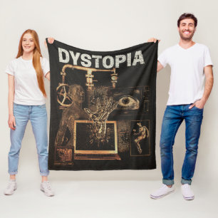 Dystopia - Techno-Dystopian Streetwear Design Fleece Blanket