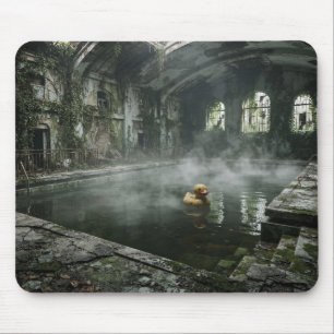 Dystopian Abandoned Pool with Rubber Duck Mouse Mat