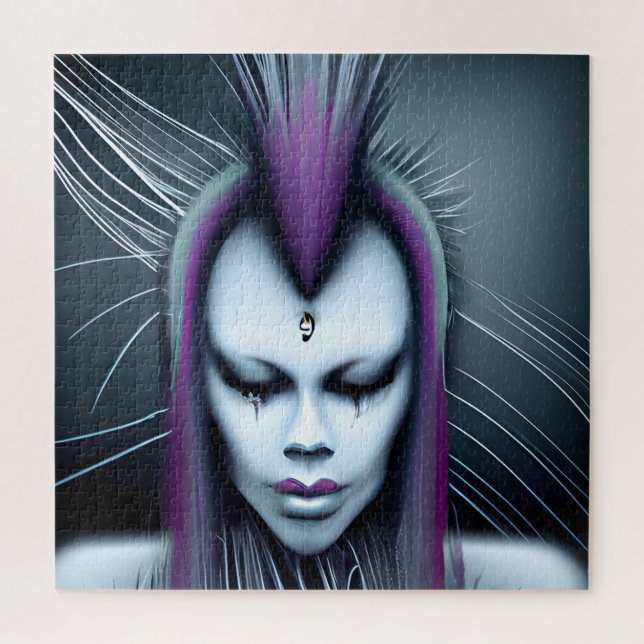 Dystopian Alien Human Hybrid Etheral Ai Art Jigsaw Puzzle (Vertical)
