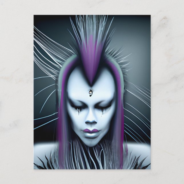 Dystopian Alien Human Hybrid Etheral Ai Art Postcard (Front)