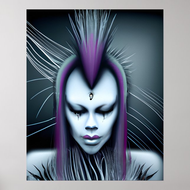 Dystopian Alien Human Hybrid Etheral Ai Art Poster (Front)