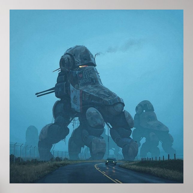 Dystopian War Machine  Simon Stalenhag Poster (Front)