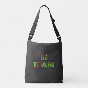DZ TEAM With Algerian Flag Red Crescent & Star DZ Crossbody Bag