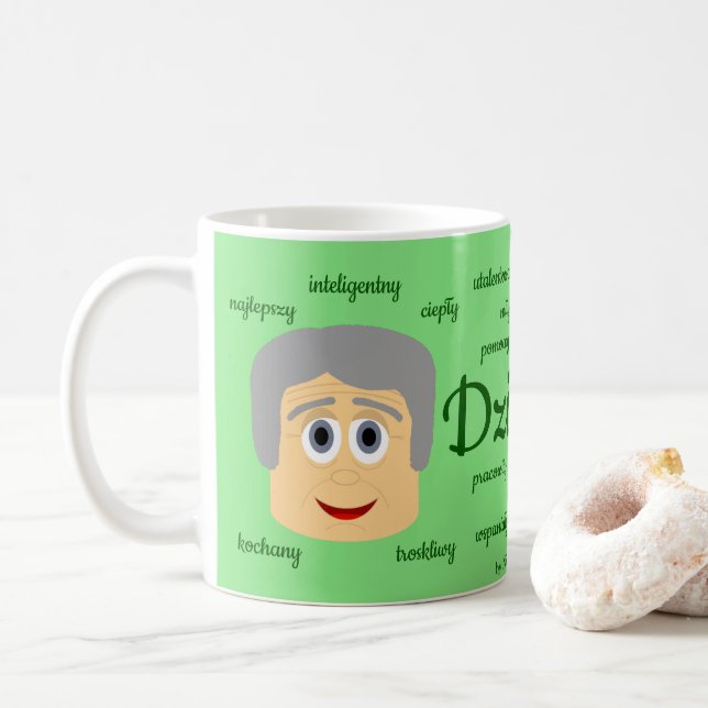 Dziadek - green coffee mug (With Donut)