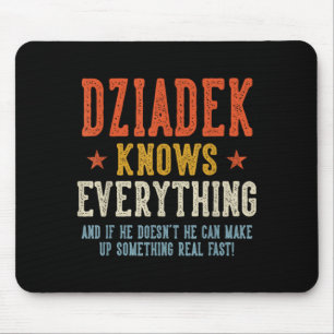 Dziadek knows everything father's day retro mouse mat