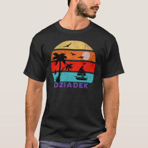 Dziadek Retro Sunset Ocean Grandfather T-Shirt
