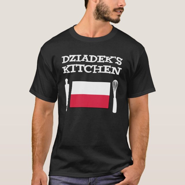 Dziadek s Kitchen Polish Grandpa T-Shirt (Front)
