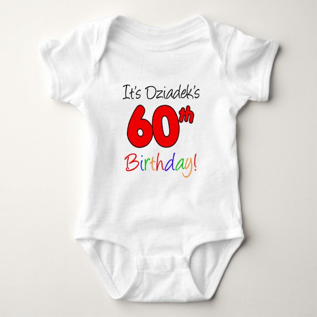 Dziadek's 60th Birthday Baby Bodysuit (Front)