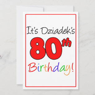 Dziade's 80th Milestone Birthday Party Celebration Invitation