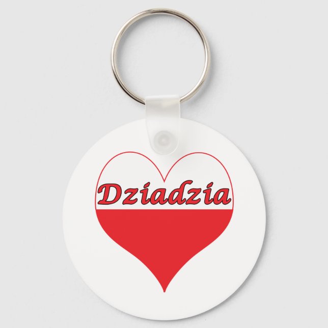 Dziadzia Polish Heart Key Ring (Front)