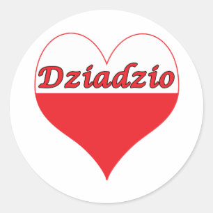 Dziadzio Polish Heart Classic Round Sticker