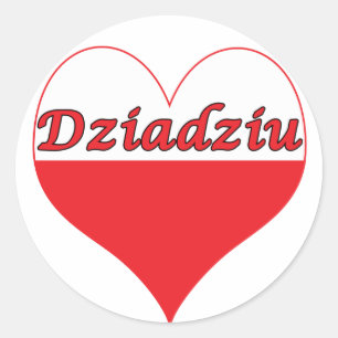 Dziadziu Polish Heart Classic Round Sticker