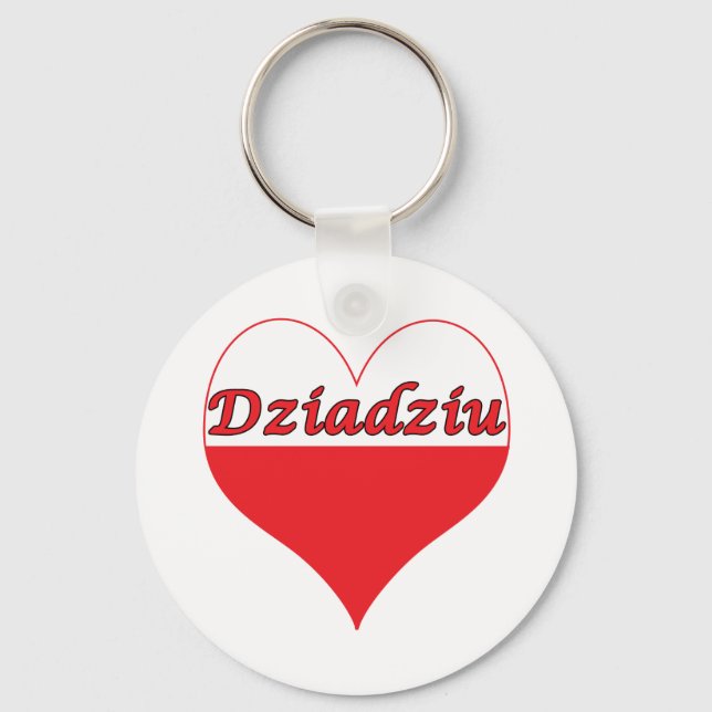 Dziadziu Polish Heart Key Ring (Front)