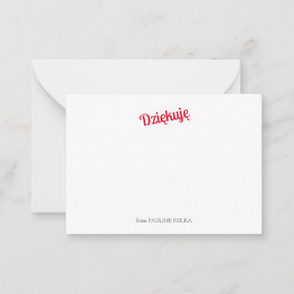 Dziękuję Flat Note Card