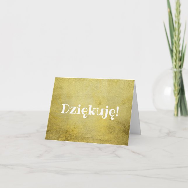 Dziękuję thank you in Polish elegant gold (Front)