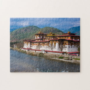 Dzong Building By River Jigsaw Puzzle