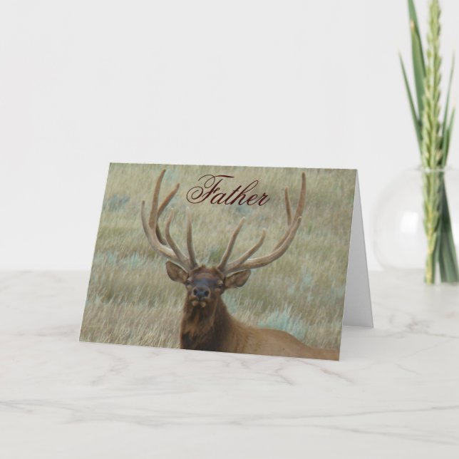 E10 Bull Elk in Velvet Head Shot Card (Front)