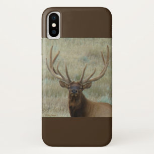E10 Bull Elk in Velvet Head Shot iPhone X Case