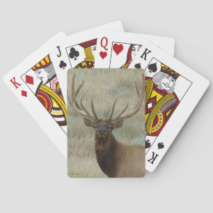 E10 Bull Elk in Velvet Head Shot Playing Cards