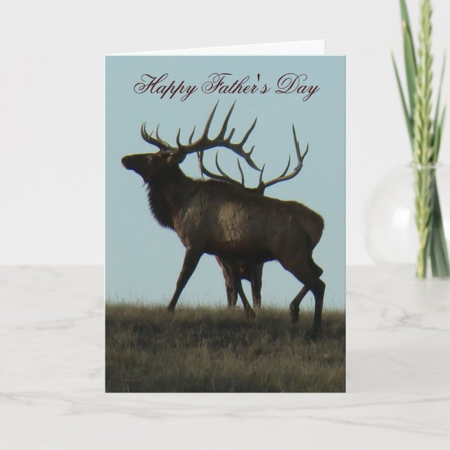 E14 Bull Elk Horns on the Horizon Silhouette Card (Front)