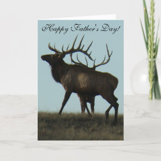 E14 Bull Elk Horns on the Horizon Silhouette Card