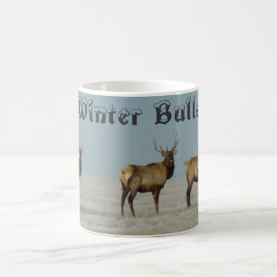 E18 Bull Elk Winter Bulls Coffee Mug