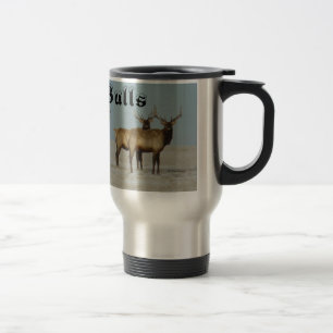 E18 Bull Elk Winter Bulls Travel Mug
